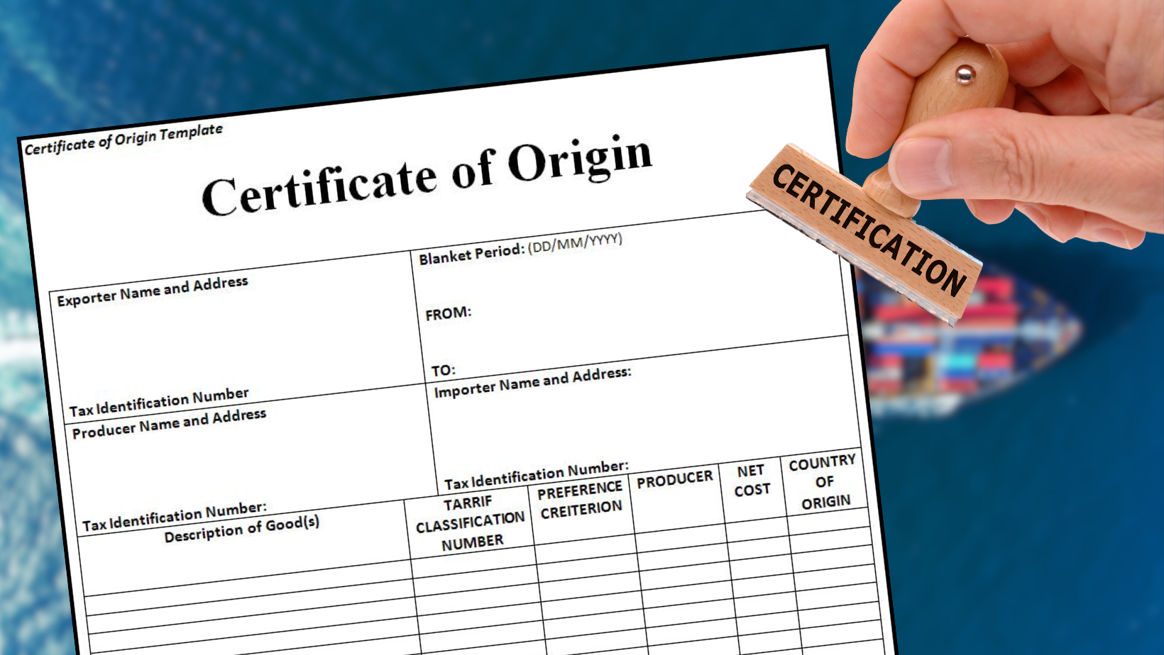 Certificate of Origin